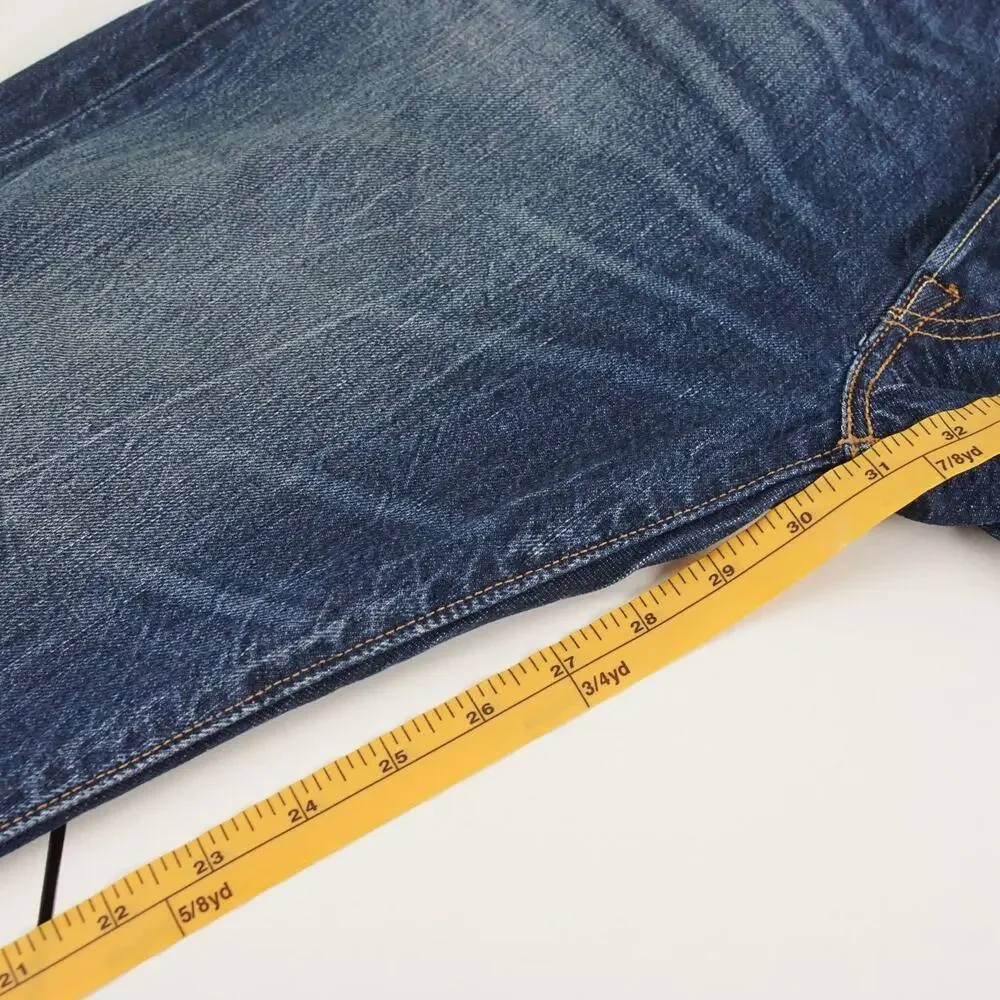 Levis 501 Original Fit Selvedge Blue Button Fly Straight Leg Jeans Sz 32 x 32
